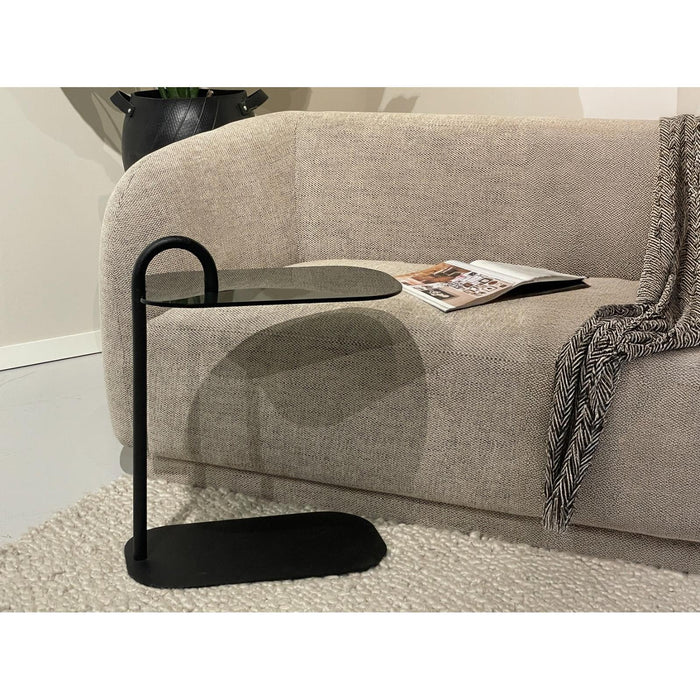 Brix 3-zitsbank Glas Zwart 30x48 cm-Bijzettafels-Livingfurn