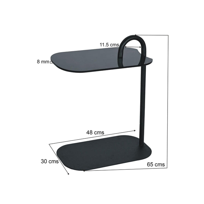 Brix 3-zitsbank Glas Zwart 30x48 cm-Bijzettafels-Livingfurn