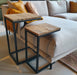 Brix 3-zitsbank Mangohout Naturel hout 40x27 cm-Bijzettafels-Livingfurn
