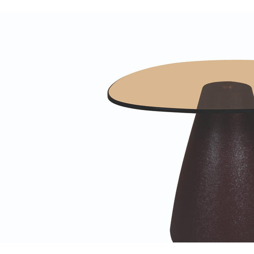 Brix Bijzettafel Glas Bruin 43 cm 43x50x40 cm-Bijzettafels-Livingfurn