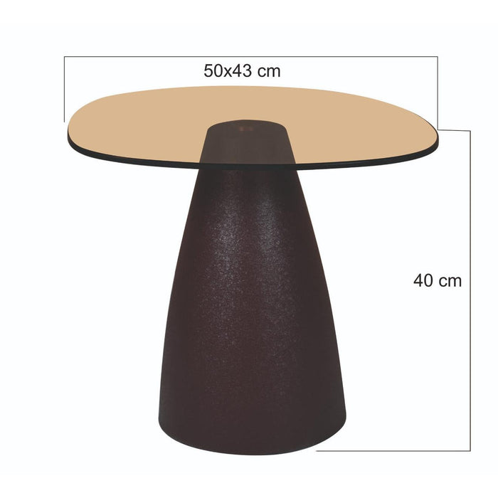 Brix Bijzettafel Glas Bruin 43 cm-Bijzettafels-Livingfurn