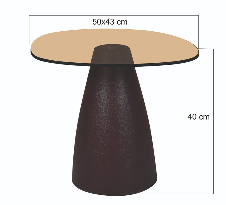 Brix Bijzettafel Glas Bruin 43 cm-Livingfurn