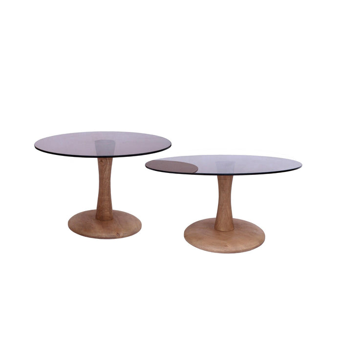 Brix Bijzettafel Glas Bruin 60 cm-Bijzettafels-Livingfurn
