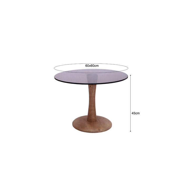 Brix Bijzettafel Glas Bruin 60 cm-Bijzettafels-Livingfurn