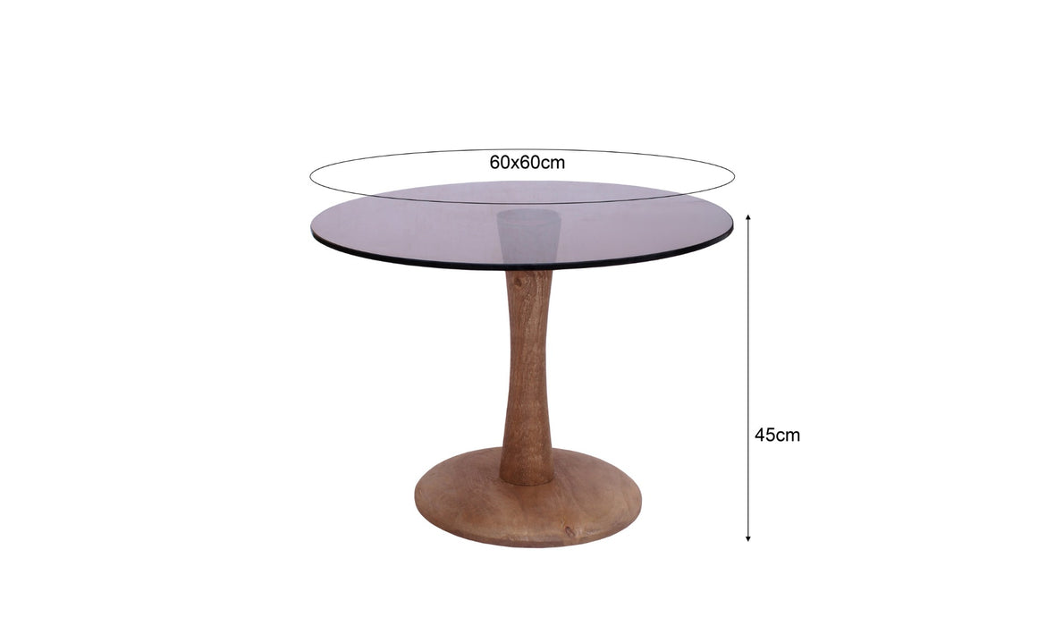 Brix Bijzettafel Glas Bruin 60 cm-Livingfurn