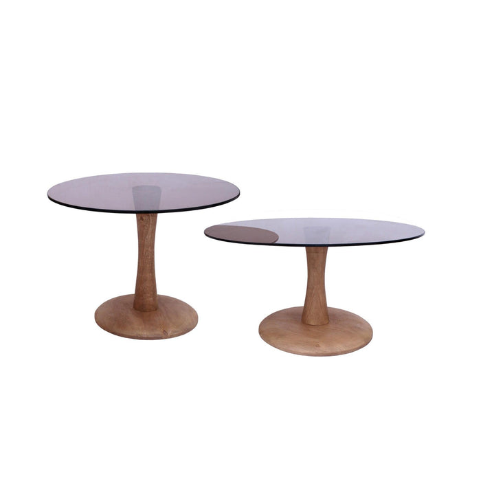Brix Bijzettafel Glas Bruin 75 cm-Bijzettafels-Livingfurn