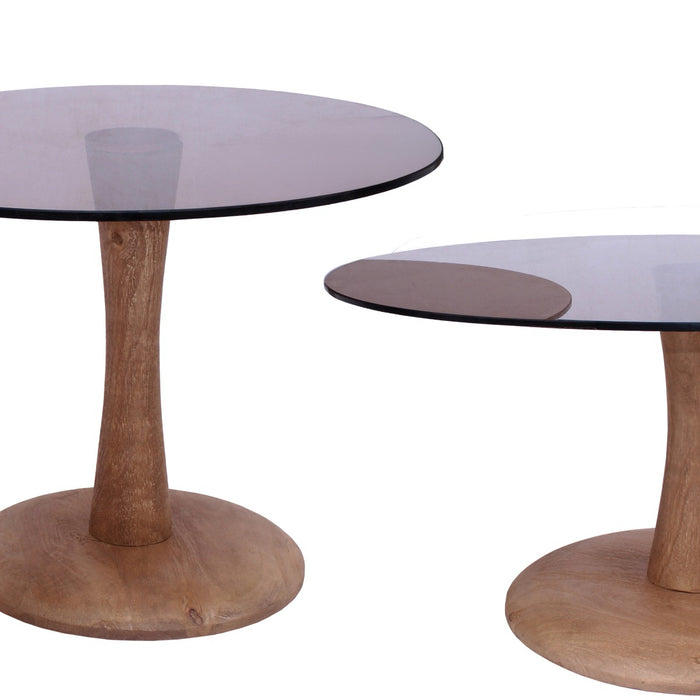 Brix Bijzettafel Glas Bruin 75 cm-Bijzettafels-Livingfurn
