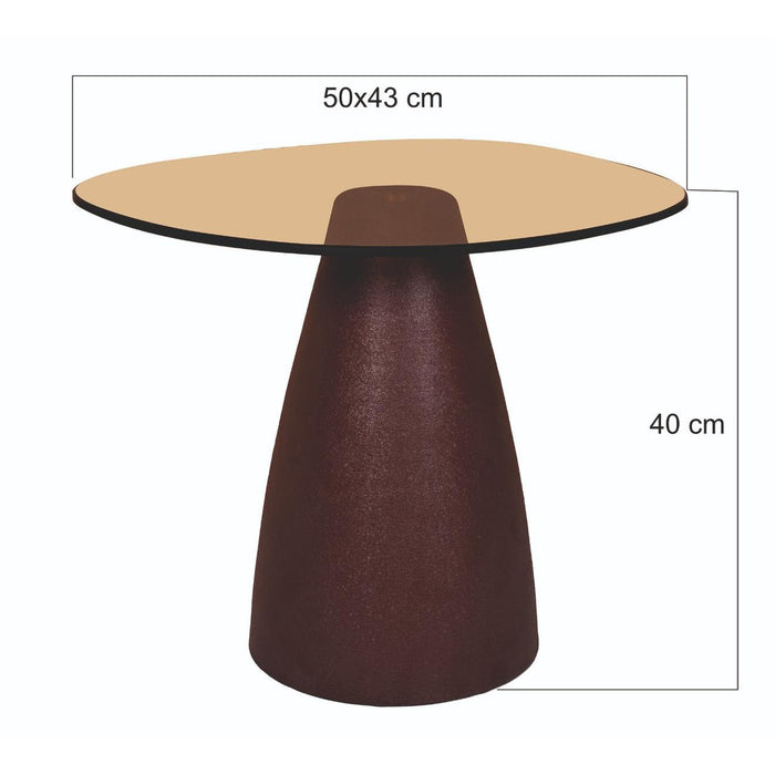 Brix Bijzettafel Glas Rood 43 cm-Bijzettafels-Livingfurn