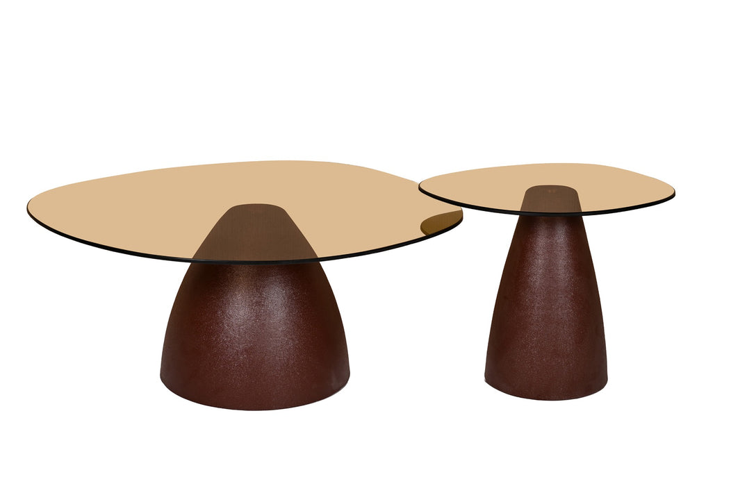 Brix Bijzettafel Glas Rood 43 cm-Livingfurn