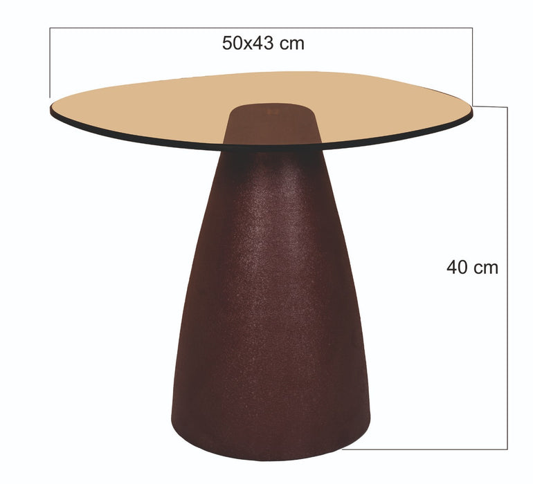Brix Bijzettafel Glas Rood 43 cm-Livingfurn