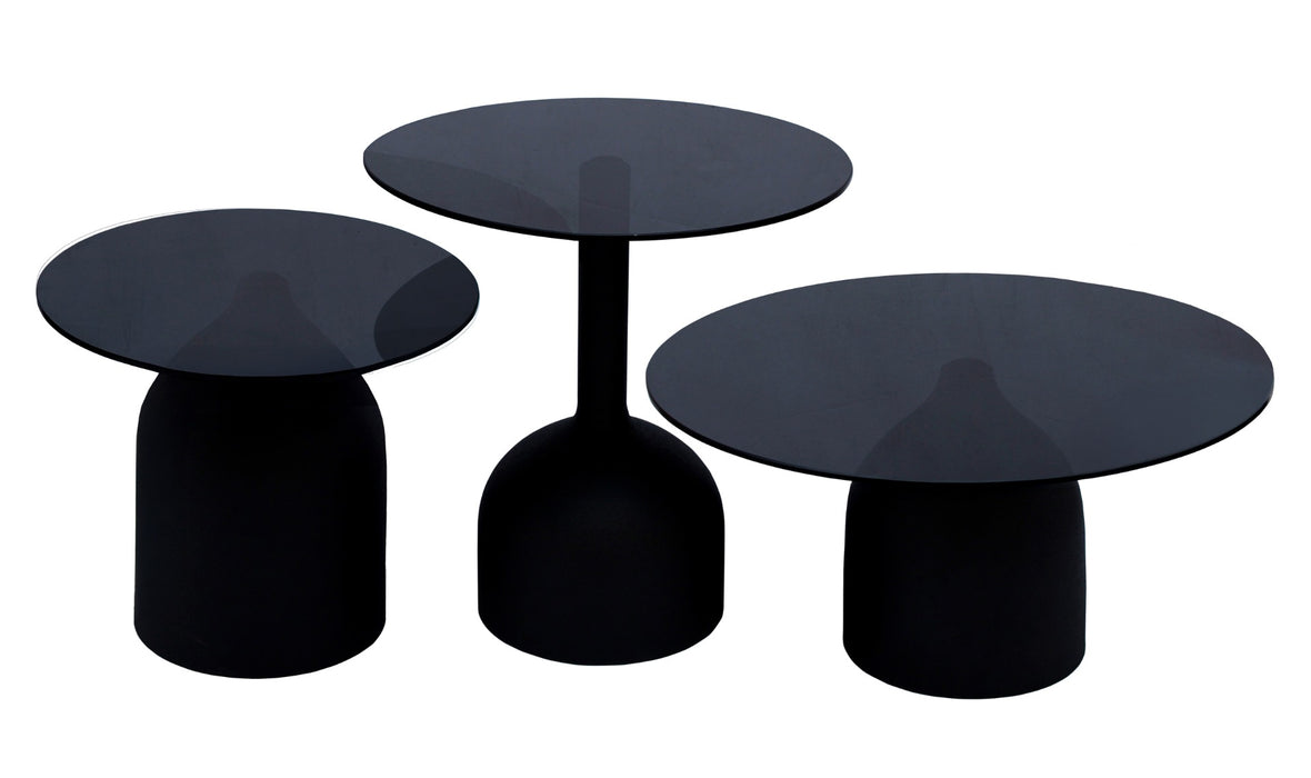 Brix Bijzettafel Glas Zwart 55 cm-Livingfurn