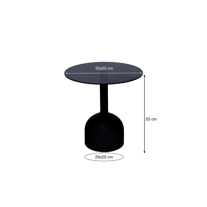 Brix Bijzettafel Glas Zwart 55 cm-Livingfurn