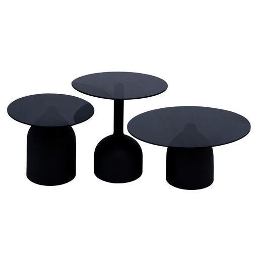 Brix Bijzettafel Glas Zwart 70 cm 70x70x36 cm-Bijzettafels-Livingfurn
