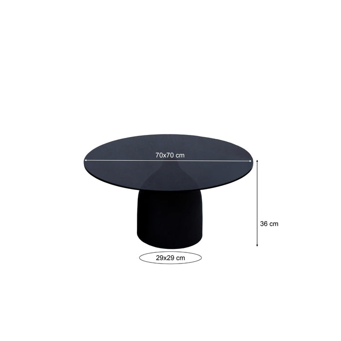 Brix Bijzettafel Glas Zwart 70 cm-Bijzettafels-Livingfurn