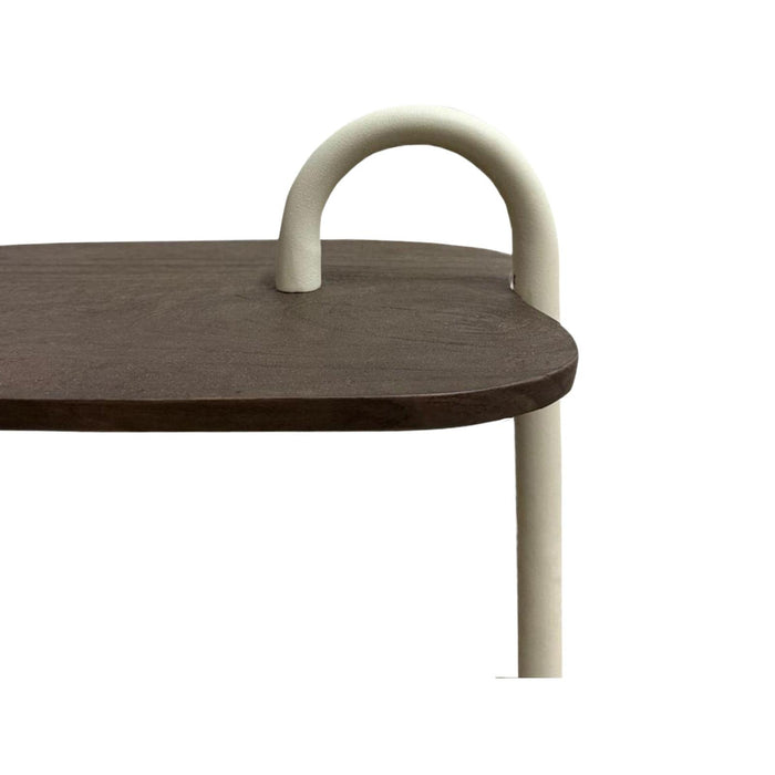 Brix Bijzettafel Mangohout Beige 30x48 cm-Livingfurn