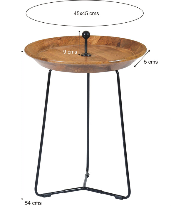 Brix Bijzettafel Mangohout Naturel hout 45 cm-Livingfurn