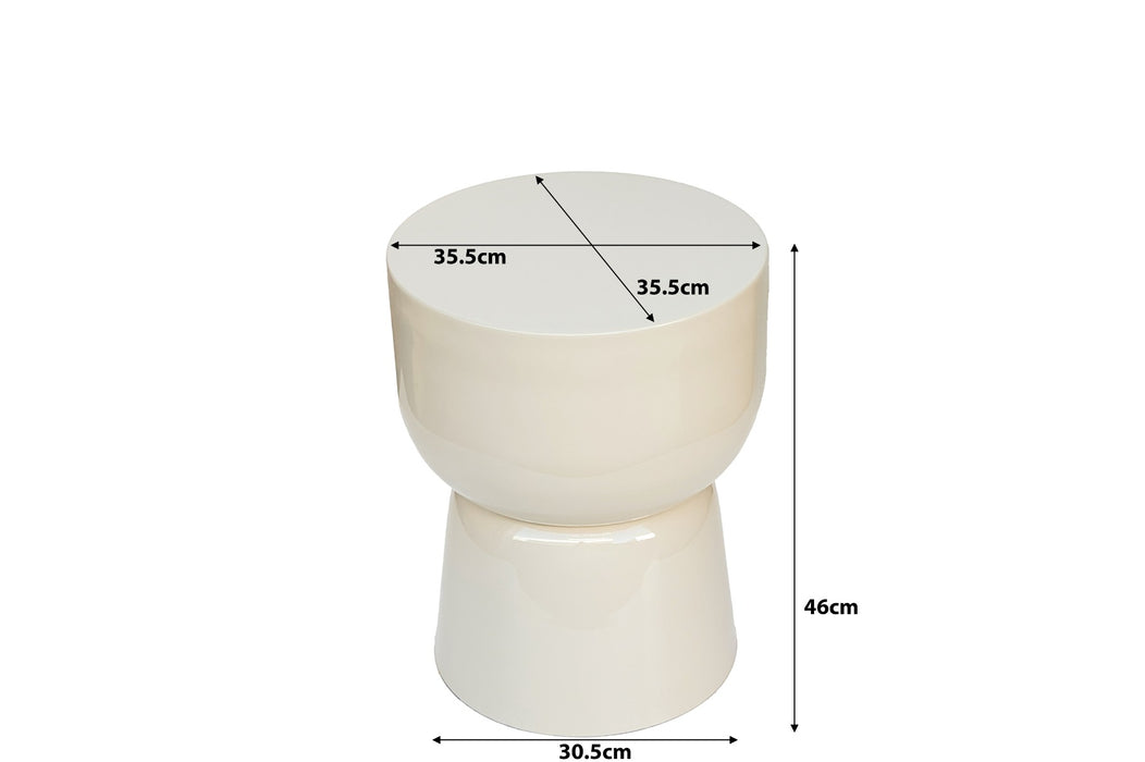 Brix Bijzettafel Metaal Wit 35 cm-Livingfurn