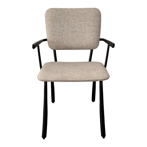 Brix Eetkamerstoel Beige 56 cm - Stof, gecoat staal - 31441-Eetkamerstoelen-Livingfurn