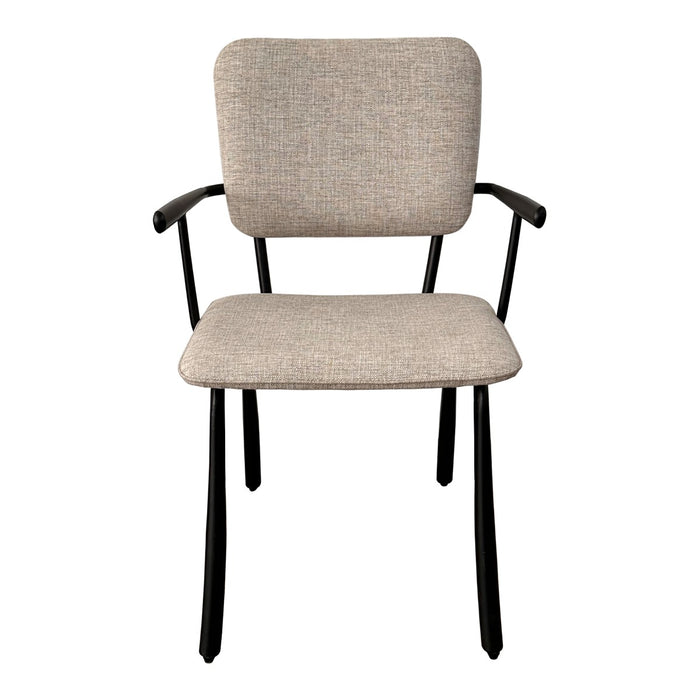 Brix Eetkamerstoel Beige 56 cm - Stof, gecoat staal - 31441-Eetkamerstoelen-Livingfurn