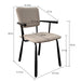 Brix Eetkamerstoel Beige 56 cm - Stof, gecoat staal - 31441-Eetkamerstoelen-Livingfurn