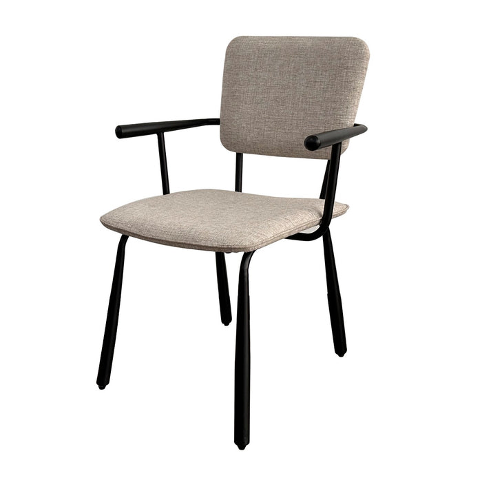 Brix Eetkamerstoel Beige 56 cm - Stof, gecoat staal - 31441-Eetkamerstoelen-Livingfurn