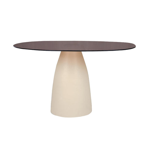 Brix Eettafel Glas Crème wit 120x140 cm-Eettafels-Livingfurn