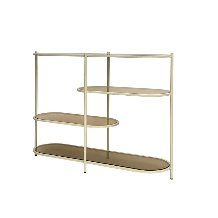 Brix Eettafel Glas Crème wit 123x38x90 cm-Eettafels-Livingfurn