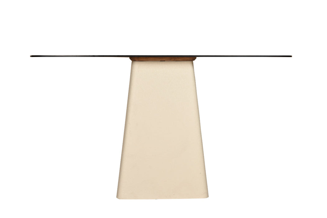 Brix Eettafel Glas Crème wit 140x40 cm-Eettafels-Livingfurn