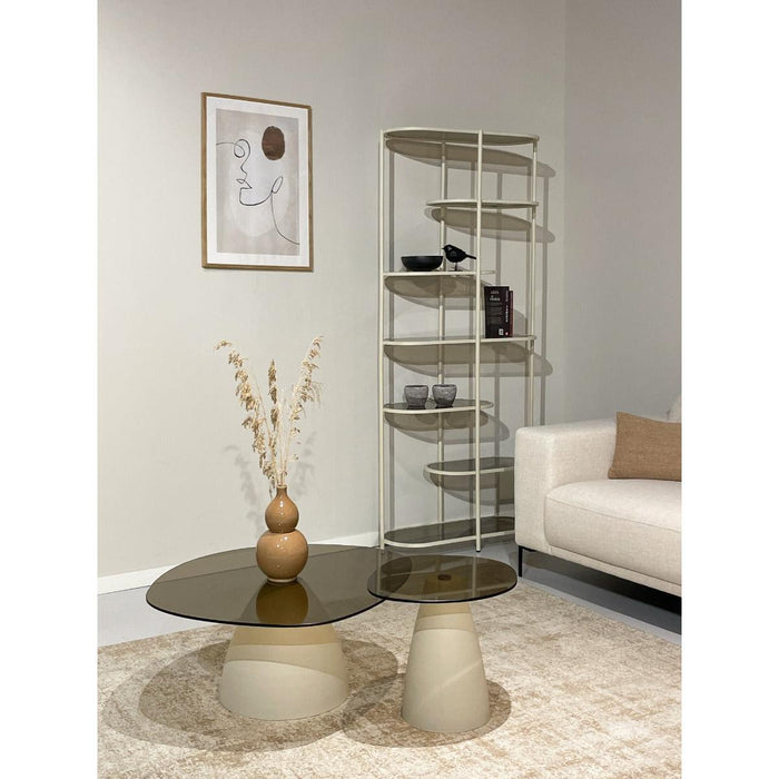 Brix Eettafel Glas Crème wit 85x35x190 cm-Eettafels-Livingfurn