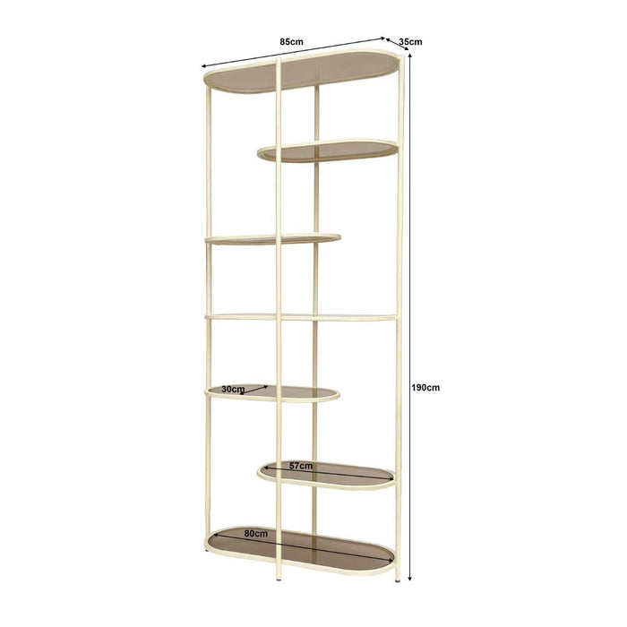 Brix Eettafel Glas Crème wit 85x35x190 cm-Eettafels-Livingfurn