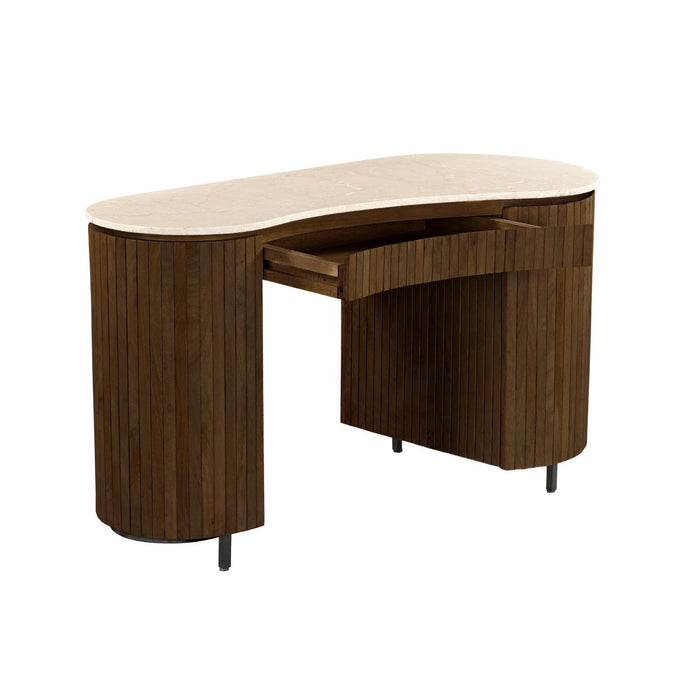 Brix Eettafel Mangohout Beige 136x60 cm - Beige, bruin-Eettafels-Livingfurn