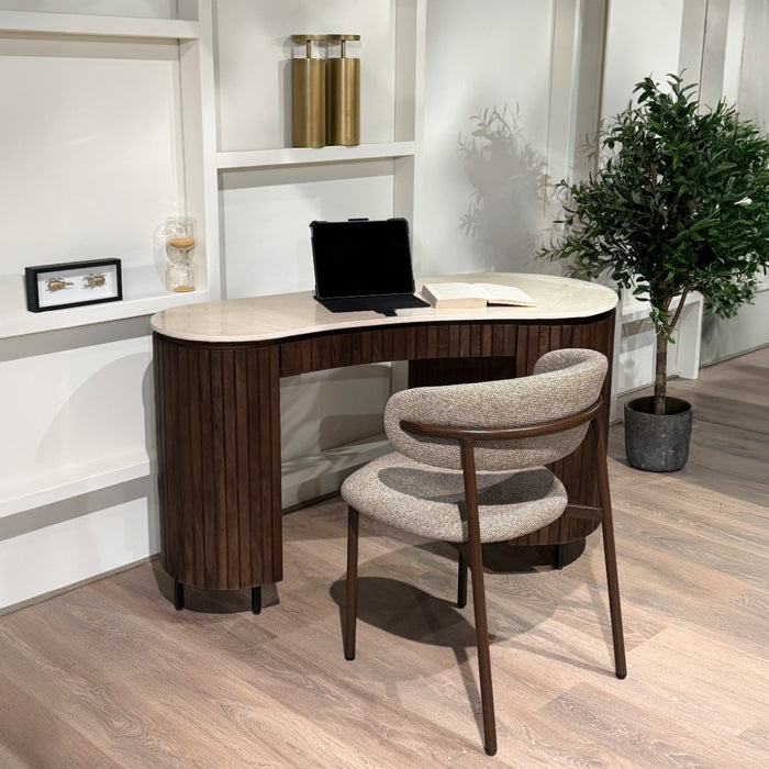 Brix Eettafel Mangohout Beige 136x60 cm - Beige, bruin-Eettafels-Livingfurn