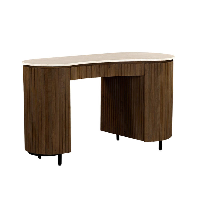 Brix Eettafel Mangohout Beige 136x60 cm - Beige, bruin-Eettafels-Livingfurn