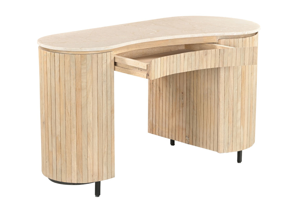 Brix Eettafel Mangohout Beige 136x60 cm-Eettafels-Livingfurn