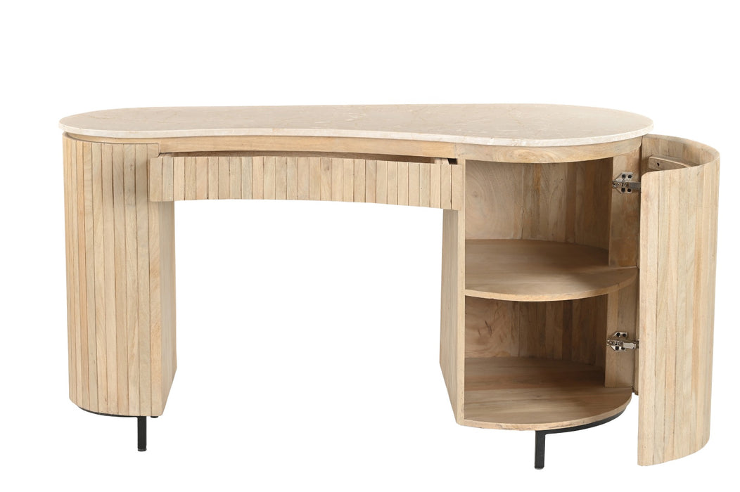 Brix Eettafel Mangohout Beige 136x60 cm-Eettafels-Livingfurn