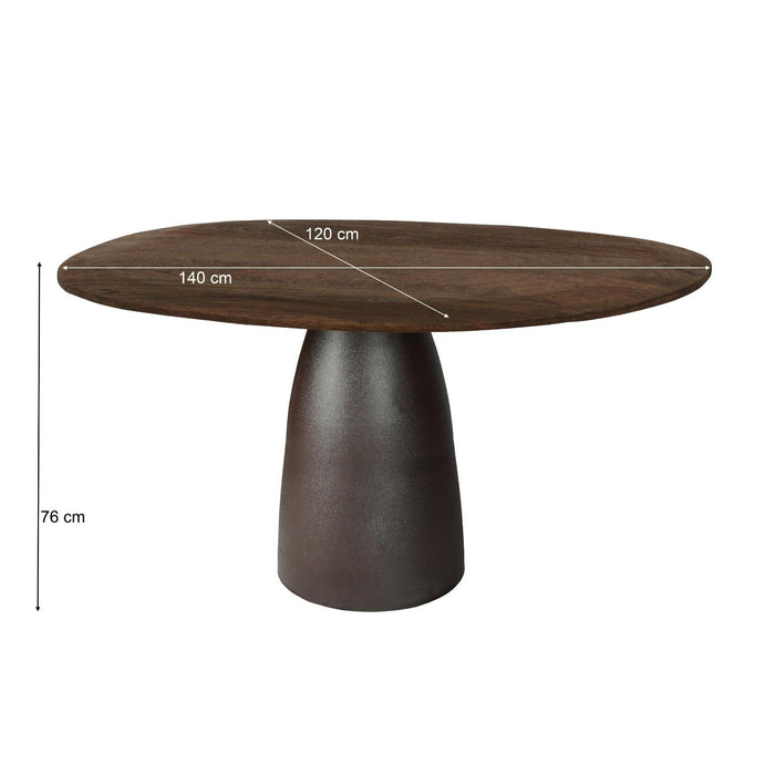 Brix Eettafel Mangohout Bruin 120x140 cm-Eettafels-Livingfurn