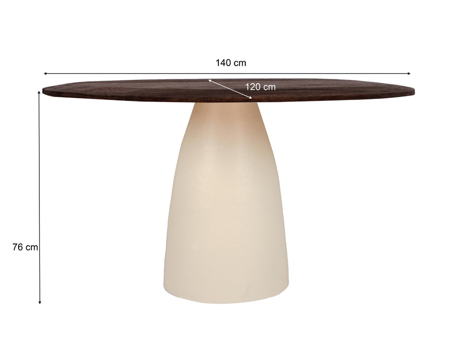 Brix Eettafel Mangohout Crème wit 120x140 cm-Eettafels-Livingfurn