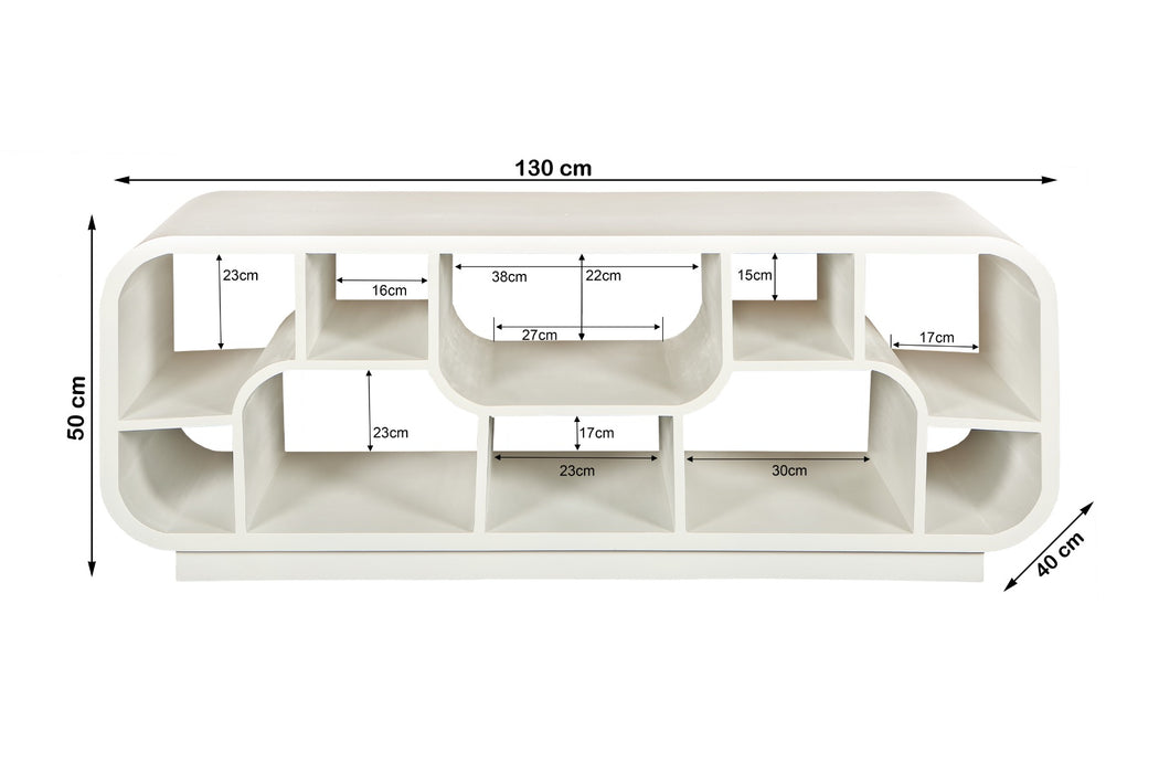 Brix Eettafel Mangohout Wit 130x40x50 cm-Eettafels-Livingfurn