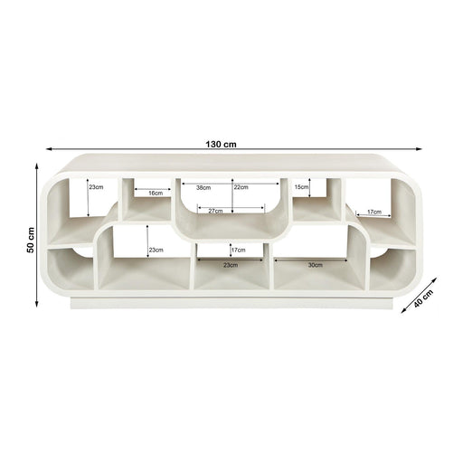 Brix Eettafel Mangohout Wit 130x40x50 cm-Eettafels-Livingfurn