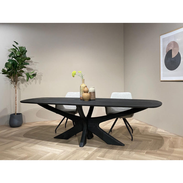 Brix Eettafel Mangohout Zwart 250x105 cm-Eettafels-Livingfurn