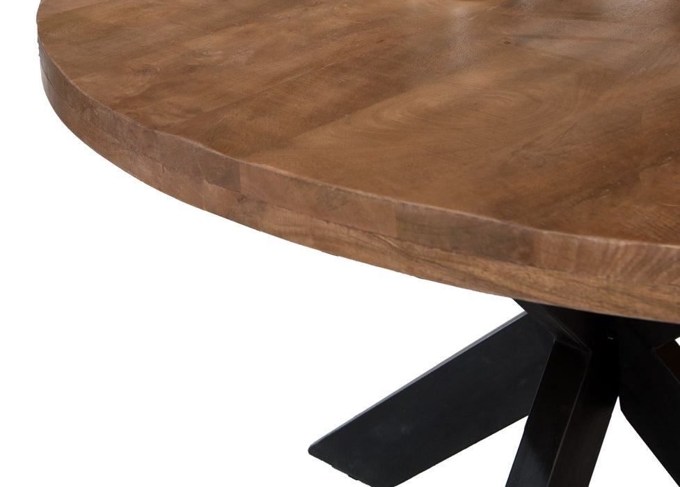 Brix Eettafel Sturdy Mangohout Naturel hout 130 cm-Eettafels-Livingfurn