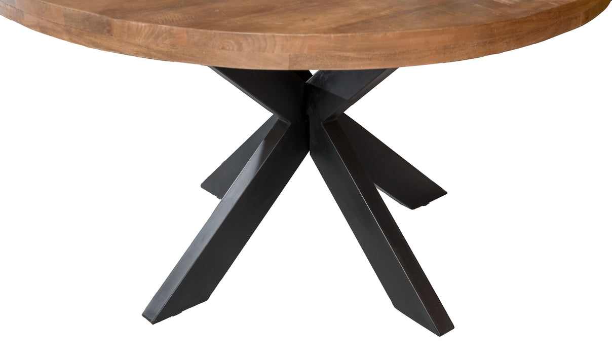 Brix Eettafel Sturdy Mangohout Naturel hout 130 cm-Eettafels-Livingfurn