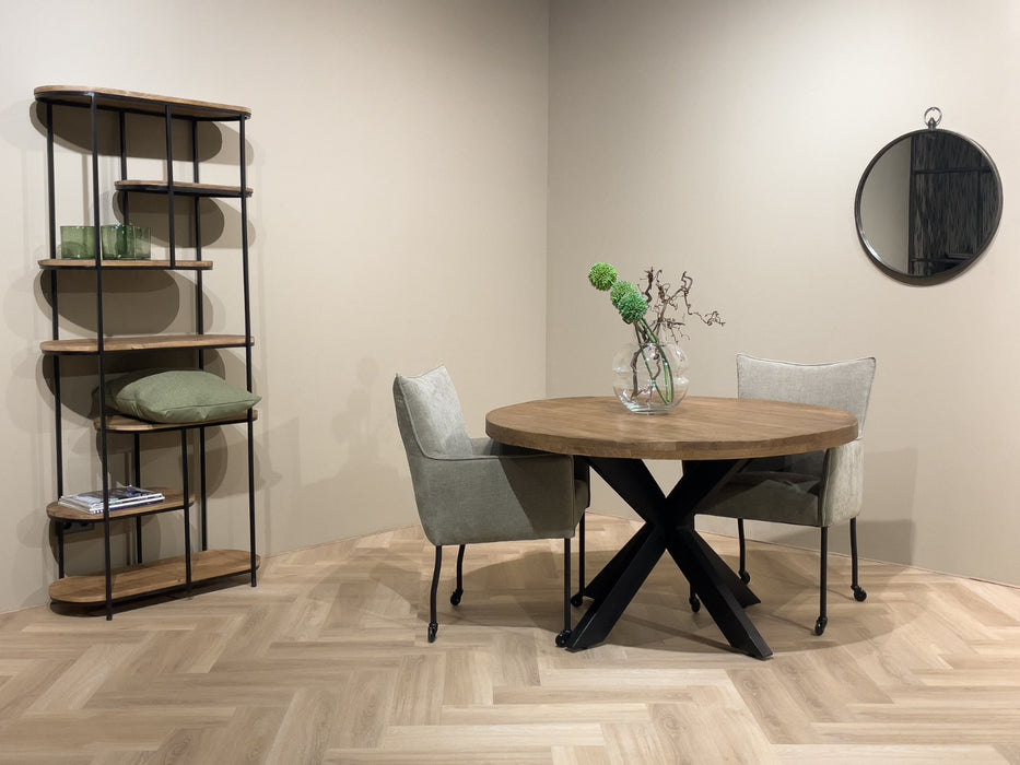 Brix Eettafel Sturdy Mangohout Naturel hout 130 cm-Eettafels-Livingfurn