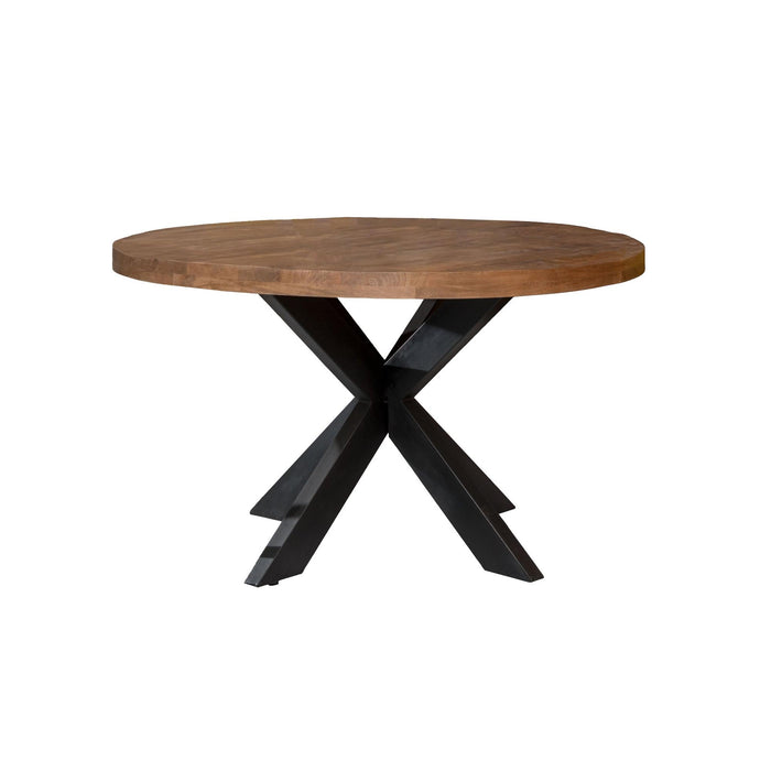 Brix Eettafel Sturdy Mangohout Naturel hout 130 cm-Eettafels-Livingfurn