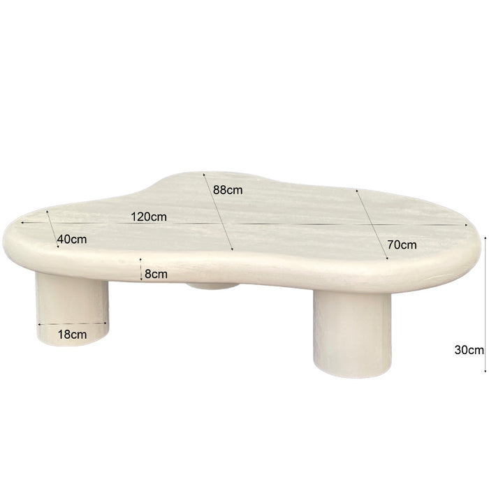 Salontafel Feline Beton Wit 120x88cm