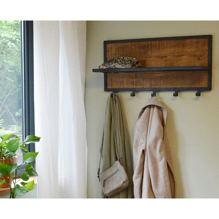 Brix Kapstok Mangohout Naturel hout 70 cm-Kapstokken-Livingfurn