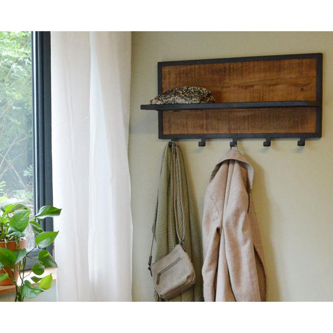 Brix Kapstok Mangohout Naturel hout 70 cm-Kapstokken-Livingfurn