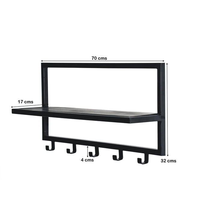 Brix Kapstok Mangohout Zwart 70 cm-Kapstokken-Livingfurn