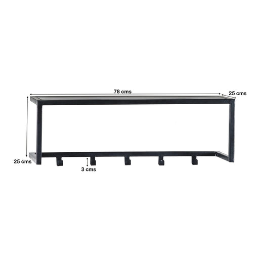 Brix Kapstok Mangohout Zwart 78 cm-Kapstokken-Livingfurn
