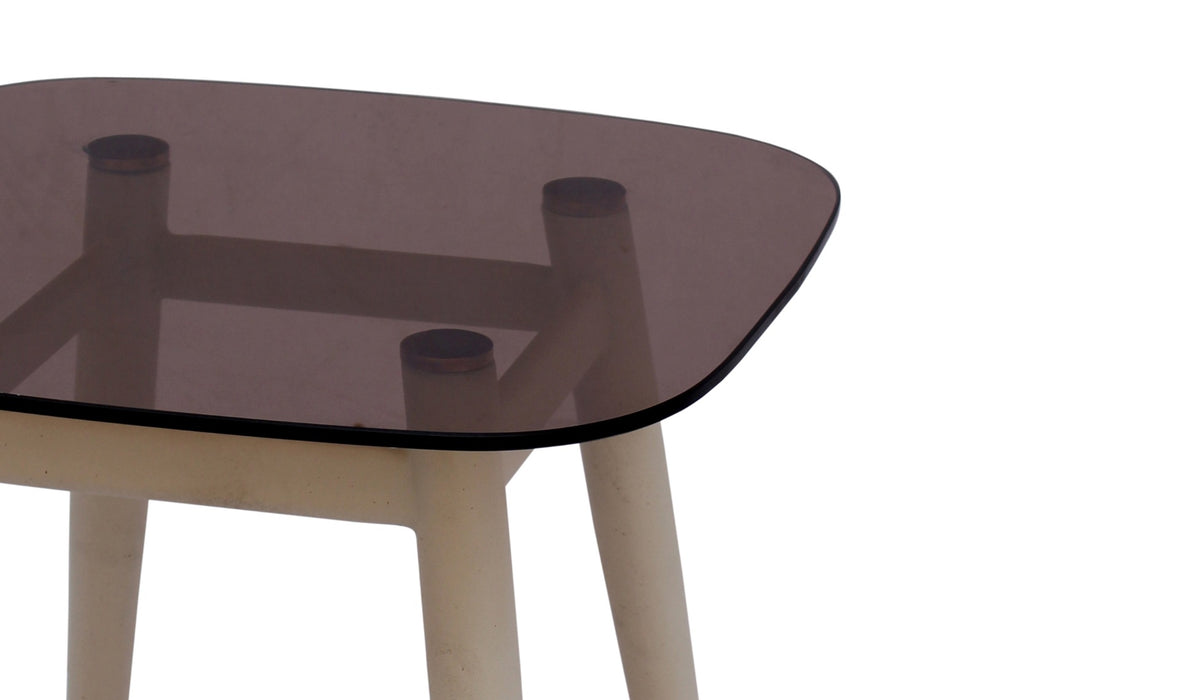 Bijzettafel Merle Rookglas Beige 45cm